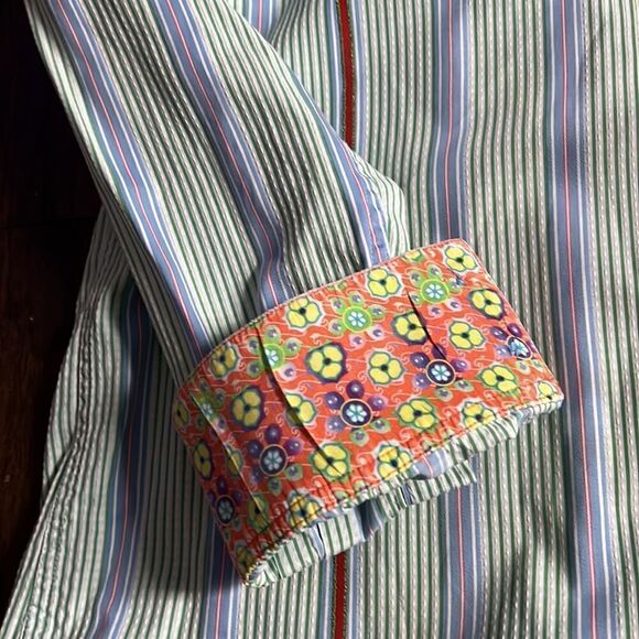 ROBERT GRAHAM Men Striped Multi-Color Flip Cuff Long Sleeve Button Shirt size XL - Picture 5 of 10